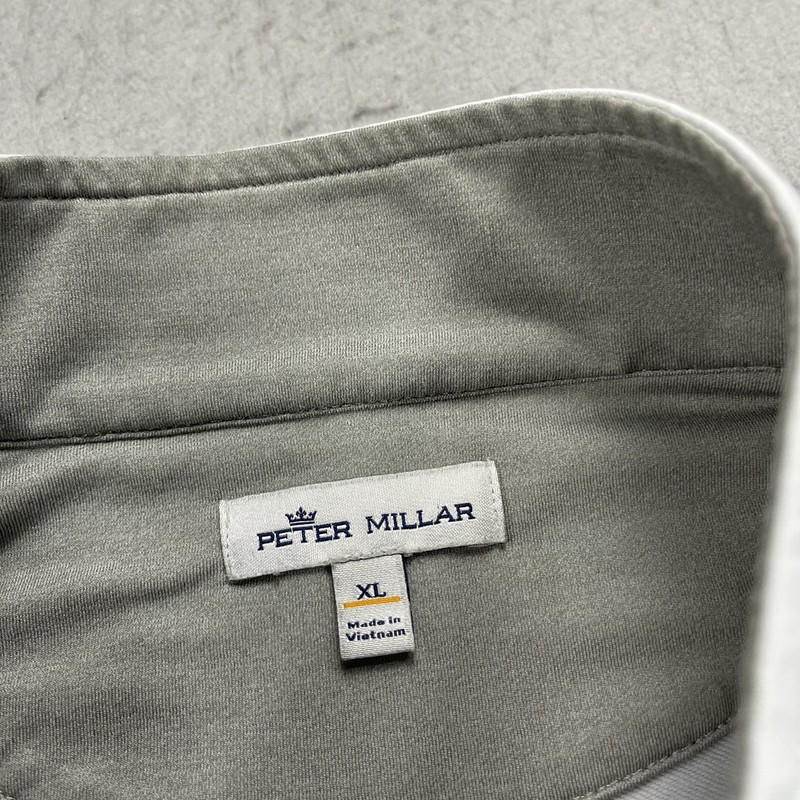 Peter Millar Jacket Mens XL Gray Stretch Perth Performance Golf 1/4 Quarter Zip gallery