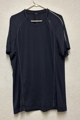 Lululemon Metal Vent Tech Men’s Big Back Logo Black Performance T Shirt Sz L