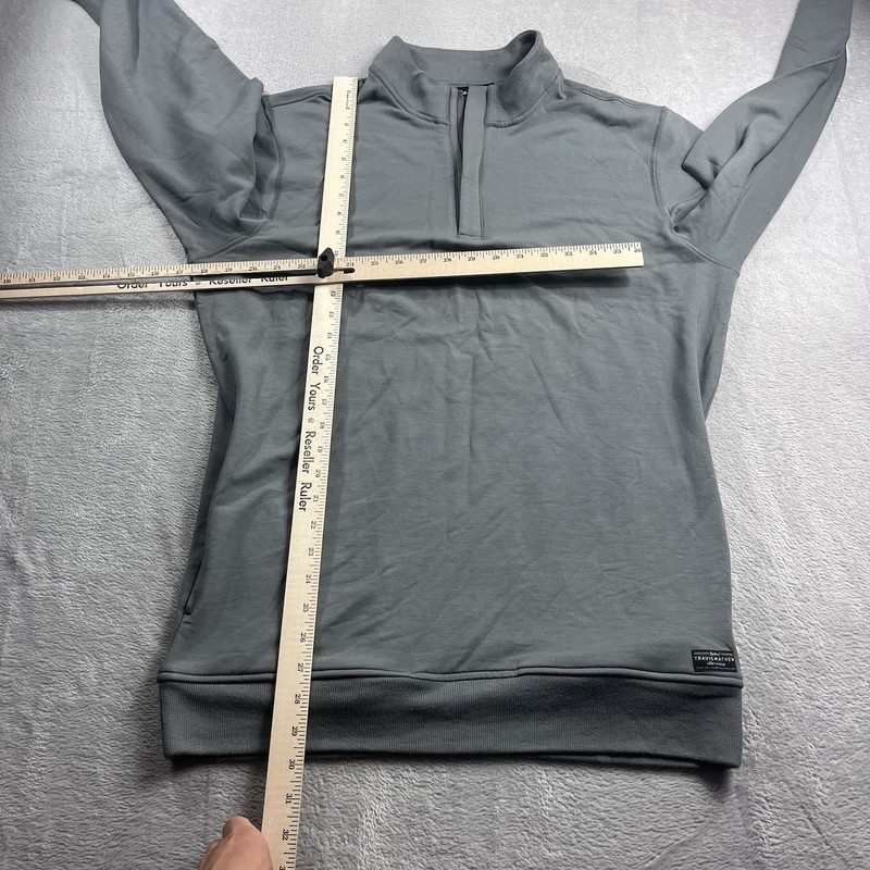 Travis Mathew Pullover Mens Large Gray Newport Quarter Zip Fleece Pockets Logo gallery