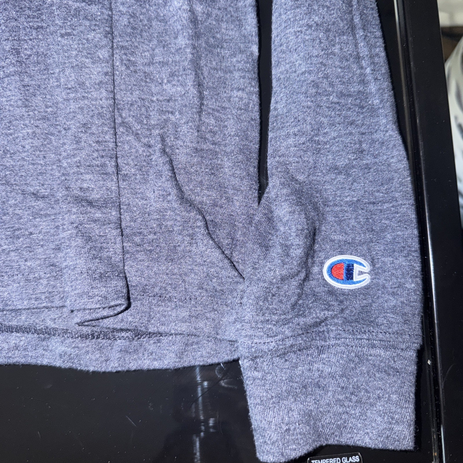 Champion Men’s Gray Heathered Long Sleeve Shirt Size Small gallery