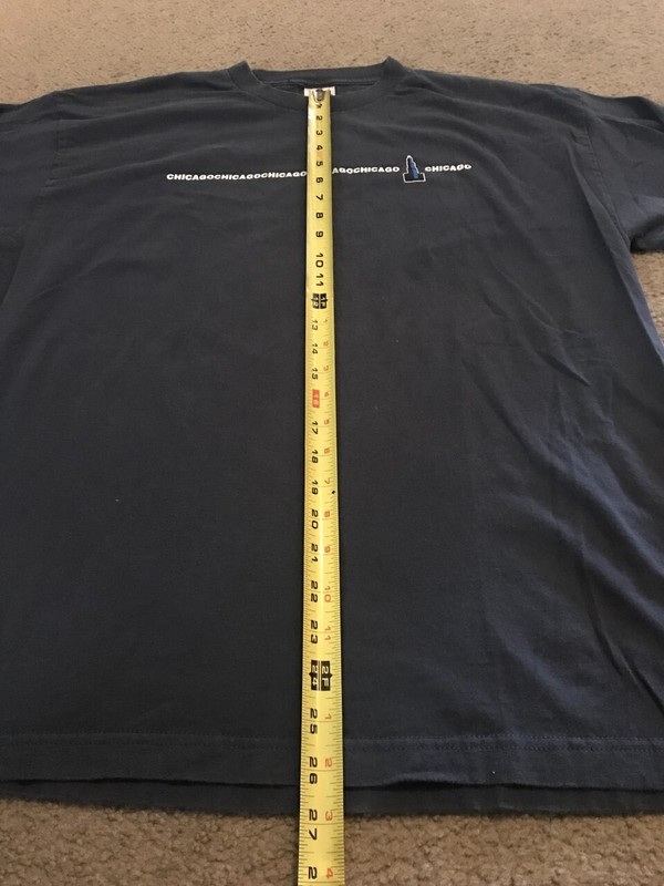 Vintage CITY OF CHICAGO PROMO SHIRT LONG SLEEVE LS T-SHIRT XL NAVY BLUE RARE gallery