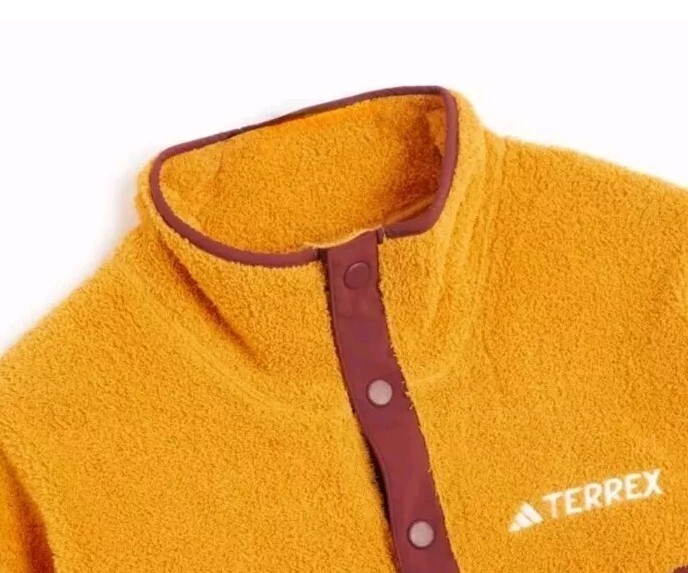 Adidas Men’s Terrex XPloric High Pile Snap Fleece Pullover Yellow IB1138 SIZE S gallery