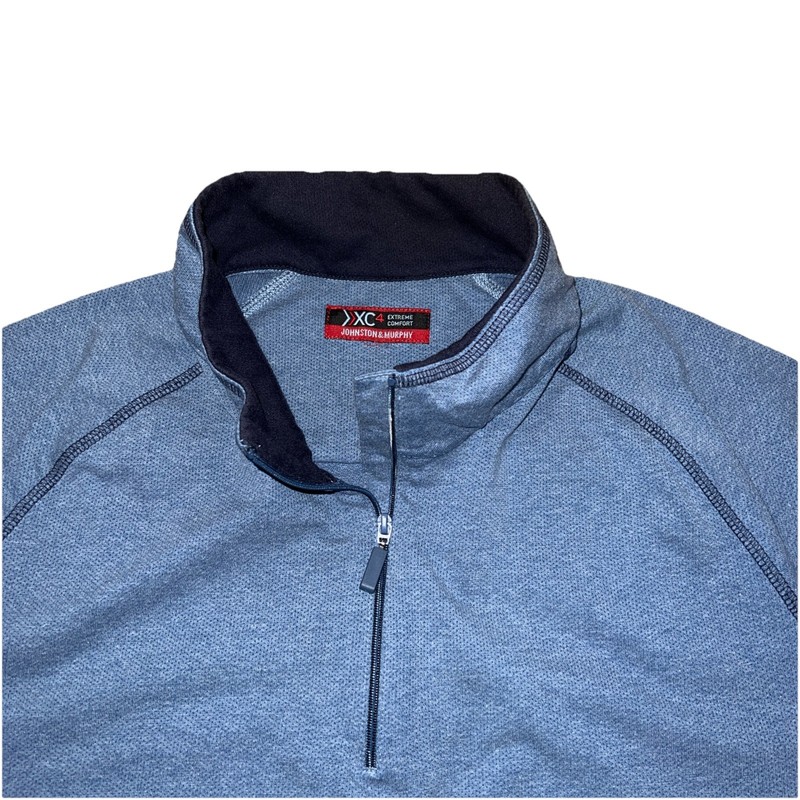 Johnston & Murphy Pullover Mens XL Blue Knit XC4 Extreme Comfort 1/4 Zip $109.50 gallery