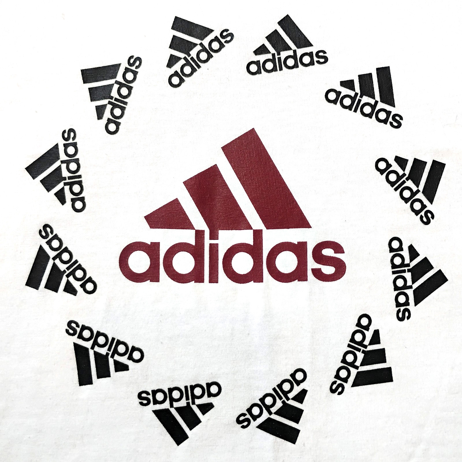 NWT 2XL Men's Adidas 3 Stripes Circle Logo White Active Gym Athleisure Tee NEW gallery