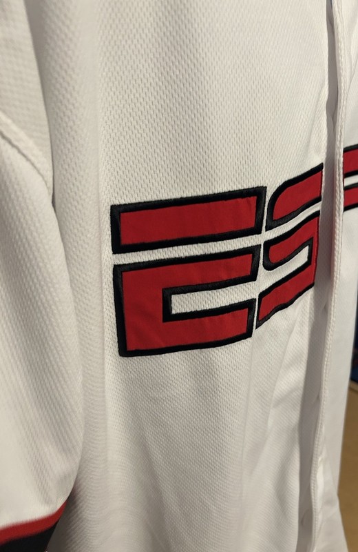ESPN Zone Baseball Jersey #79 Men Large Button Up White Baseball Tonigjt Stitch gallery