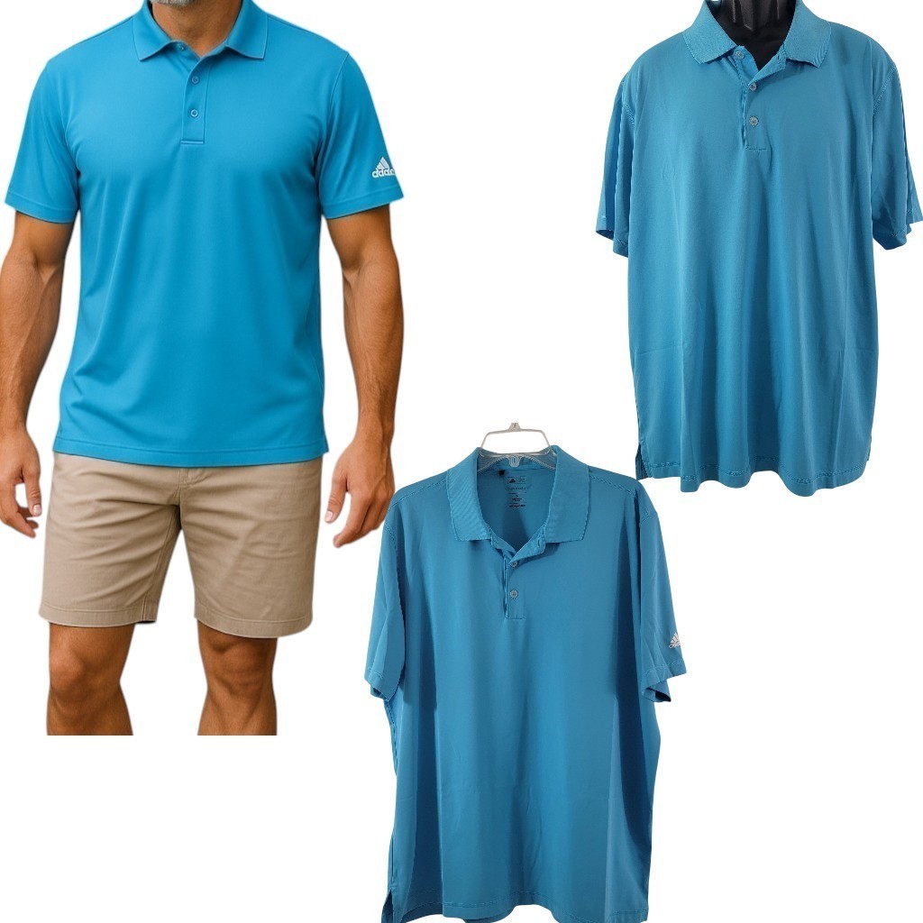 Adidas Men’s Pure Motion Blue Golf Polo Shirt – Size XL gallery