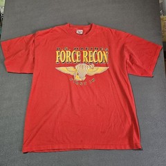 U.S. Marines Force Recon Red T-Shirt Size. 2X Large Cotton Military Graphic Tee