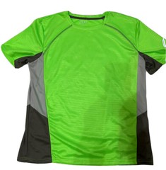 PBX PRO ACTIVE MEN’S L Neon Green/Gray SHORT SLEEVE ACTIVEWEAR PERFORMANCE TOP