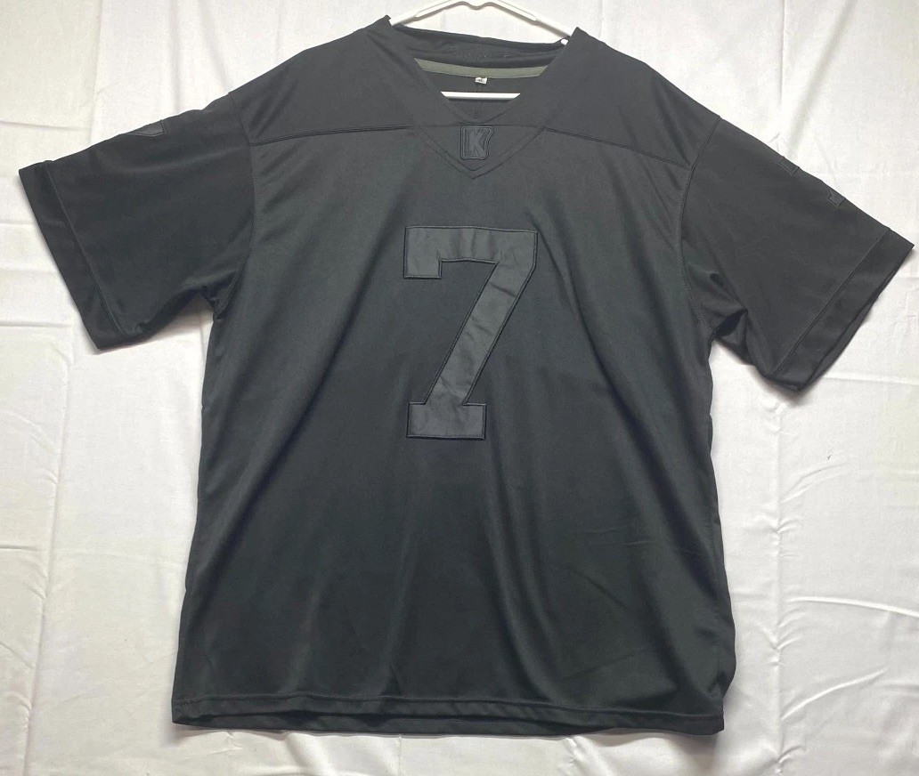 True To Colin Kaepernick #7 Icon 2.0 Jersey Men XL Black Embroidered Logo V Neck gallery