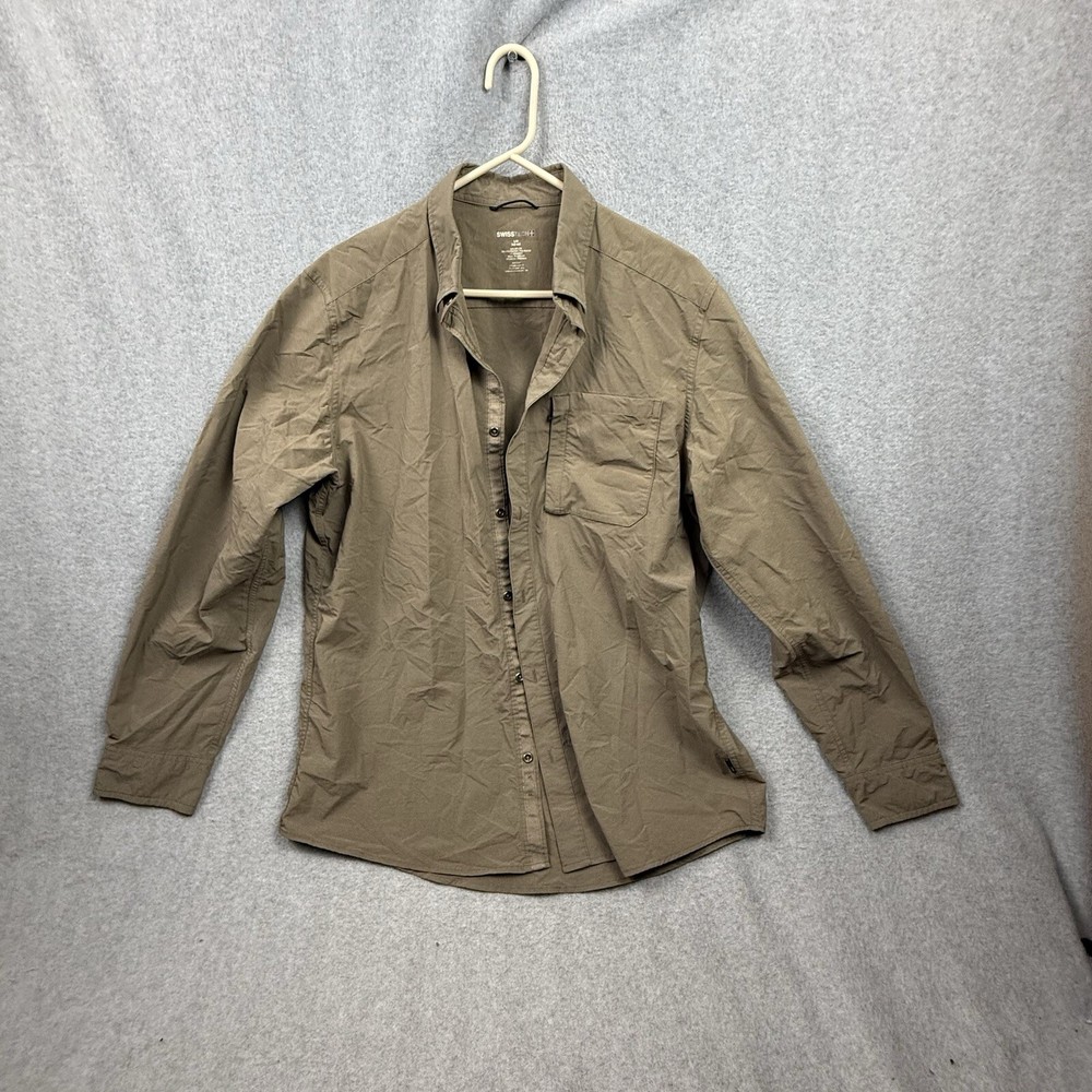 Swiss Tech Shirt Men’s Large Brown Nylon