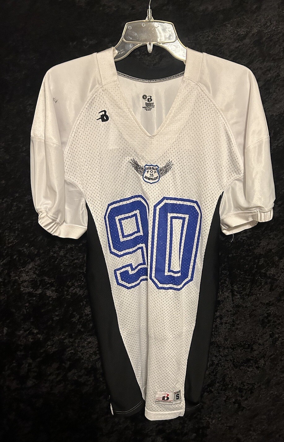 Badger Sport Boca Blue F O P 35 # 90 Brooks Blue Black White Small Mesh Jersey gallery
