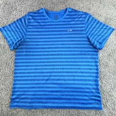 Champion T Shirt Men 2xl XXL C9 Duo Dry Blue Striped Short Sleeve Crew Tee GUC
