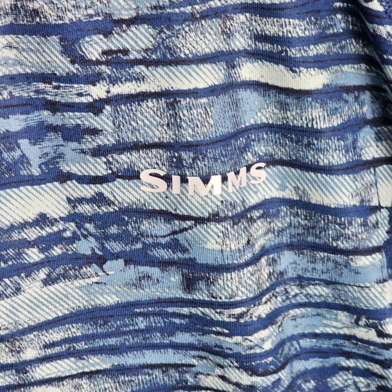 Simms SolarFlex 1/4 Zip Pullover Mens XL Fishing Printed Long Sleeve Mock Neck gallery