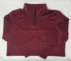 Real Essentials Men’s Active 1/4 Zip Color: Burgundy Heather Size: Medium