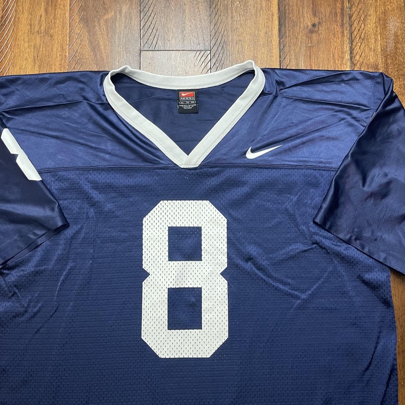 Vintage Nike Football Jersey Mens XL Navy White Number 8 Mesh V-Neck 00s Swoosh gallery
