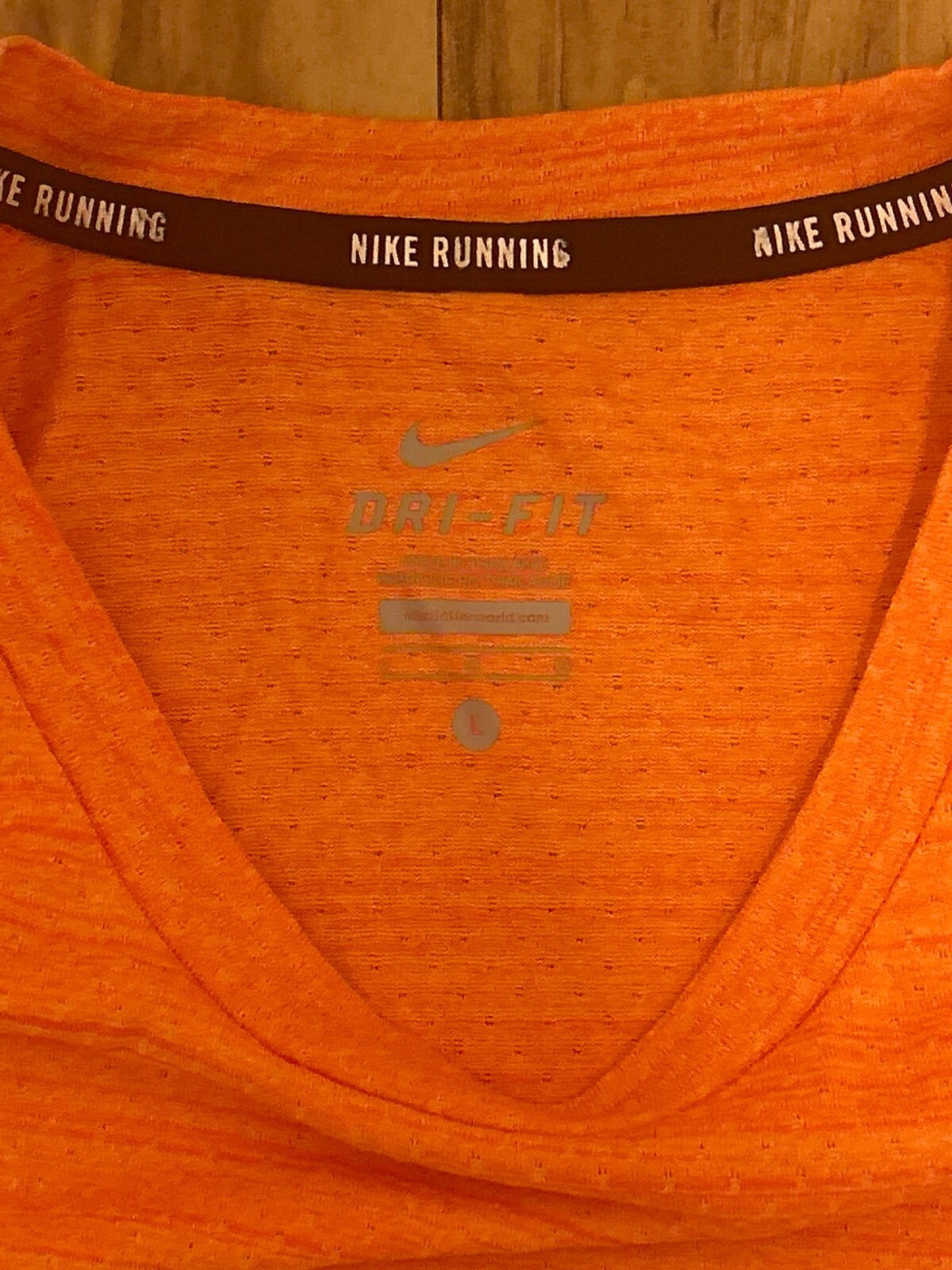 Nike Running Dri-Fit Orange Size Large T-Shirt - Moisture Wicking Light Weight gallery