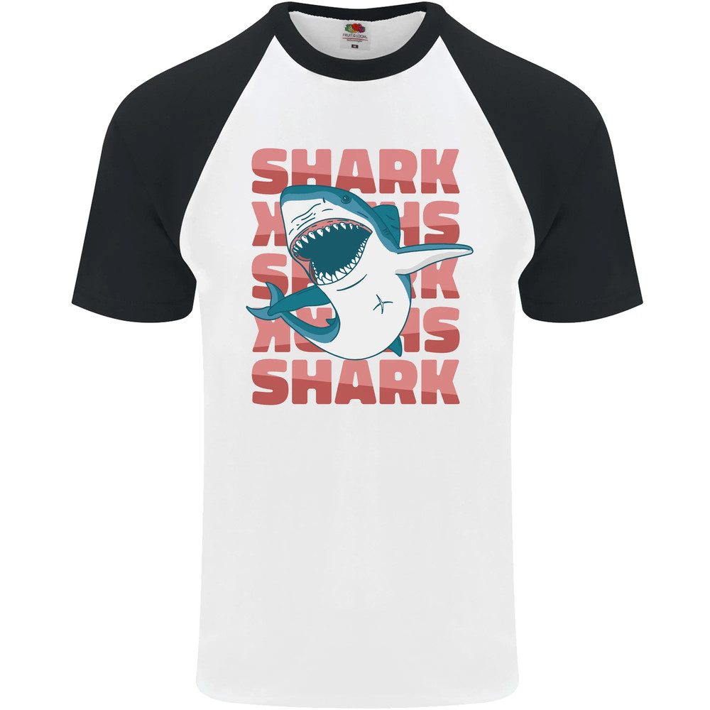 A Great White Shark Mens S/S Baseball T-Shirt