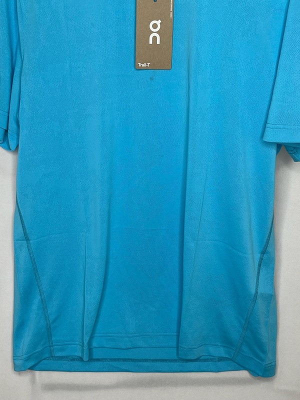 On Trail-T Shirt Mens Medium Blue Short Sleeve Running Mesh Athletic Performance gallery