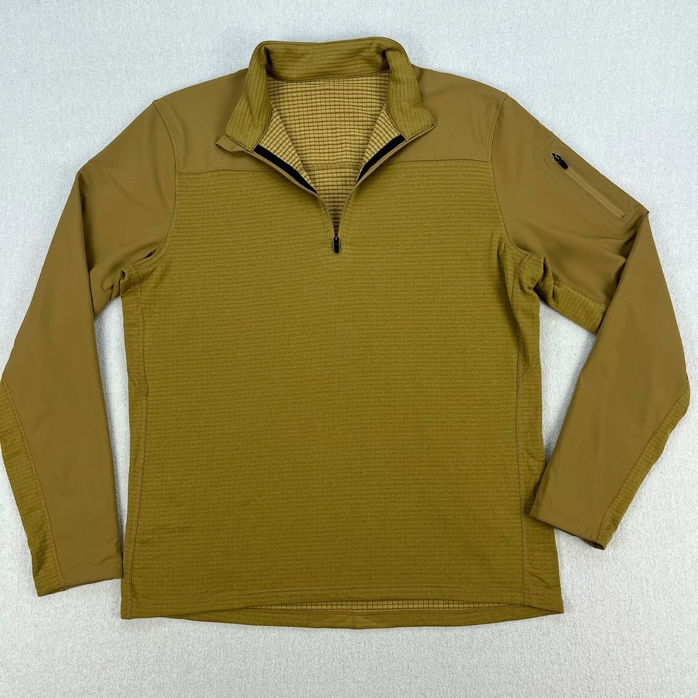 Ten Thousand Tactical Overzip Pullover Mens L (Estimate) Coyote Tan Grid Fleece