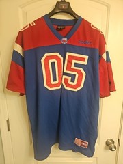 Vintage 2XL FUBU 05 Football Jersey Blue Red NYC New York Giants 90s Hiphop Rap