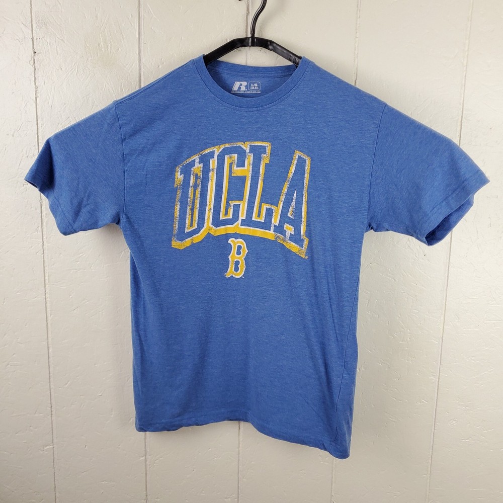 UCLA Bruins Shirt Men Large Blue Crew Neck Short Sleeve Graphic Stretch Pullover