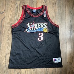 Vintage 90s Champion Allen Iverson Philadelphia 76ers Jersey Sz 48