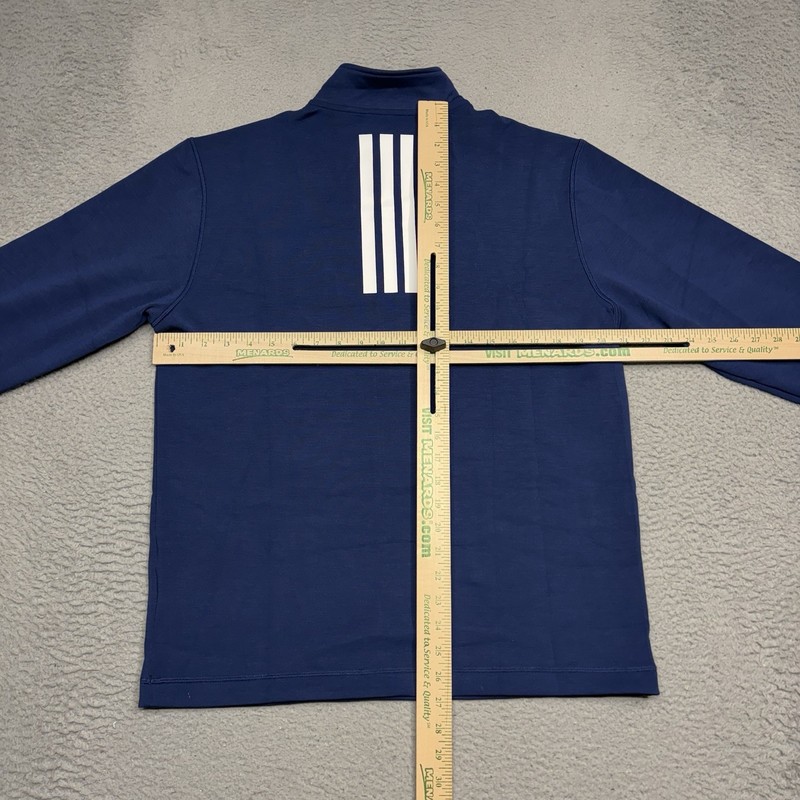 Adidas 1/4 Zip Pullover Men Size Medium Navy Blue White Sweater Jacket KB9113 gallery