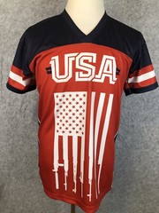 Greater Half 2rd Amendment Football Jersey Shirt American Red White Blue Flag