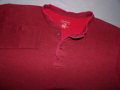 L.L. Bean Long Sleeved Burgundy Wool Blend Henley River Driver Shirt Men’s Large