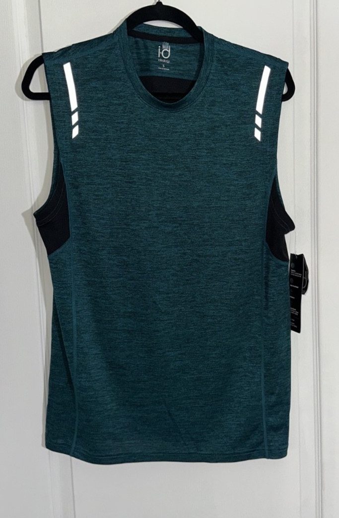 ID Ideology Training Bold Teal & Black Sleeveless Tee Shirt S NWT New Gym gallery