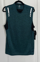 ID Ideology Training Bold Teal & Black Sleeveless Tee Shirt S NWT New Gym