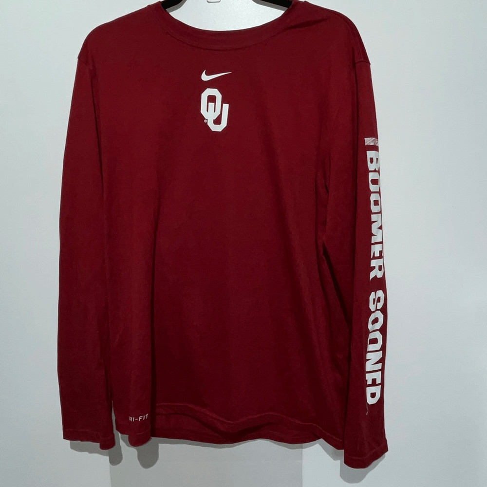 Nike Men's Red Oklahoma Sooners Boomer Sooner Dri-FIT Performance Shirt Large