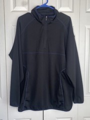 Franchise Club Shirt Men’s Quarter Zip Black Blue Waffle Long Sleeve Sz L