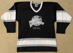 VTG 90s PLANET HOLLYWOOD Beverly Hills Hockey Jersey Men’s S Black LA Kings
