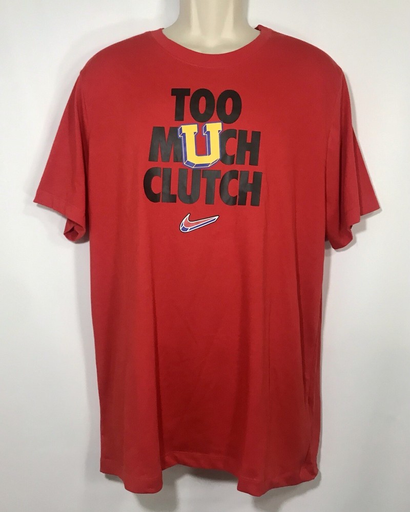 Nike Too Much Clutch Verbiage Men's Basketball Training Shirt Gym Red