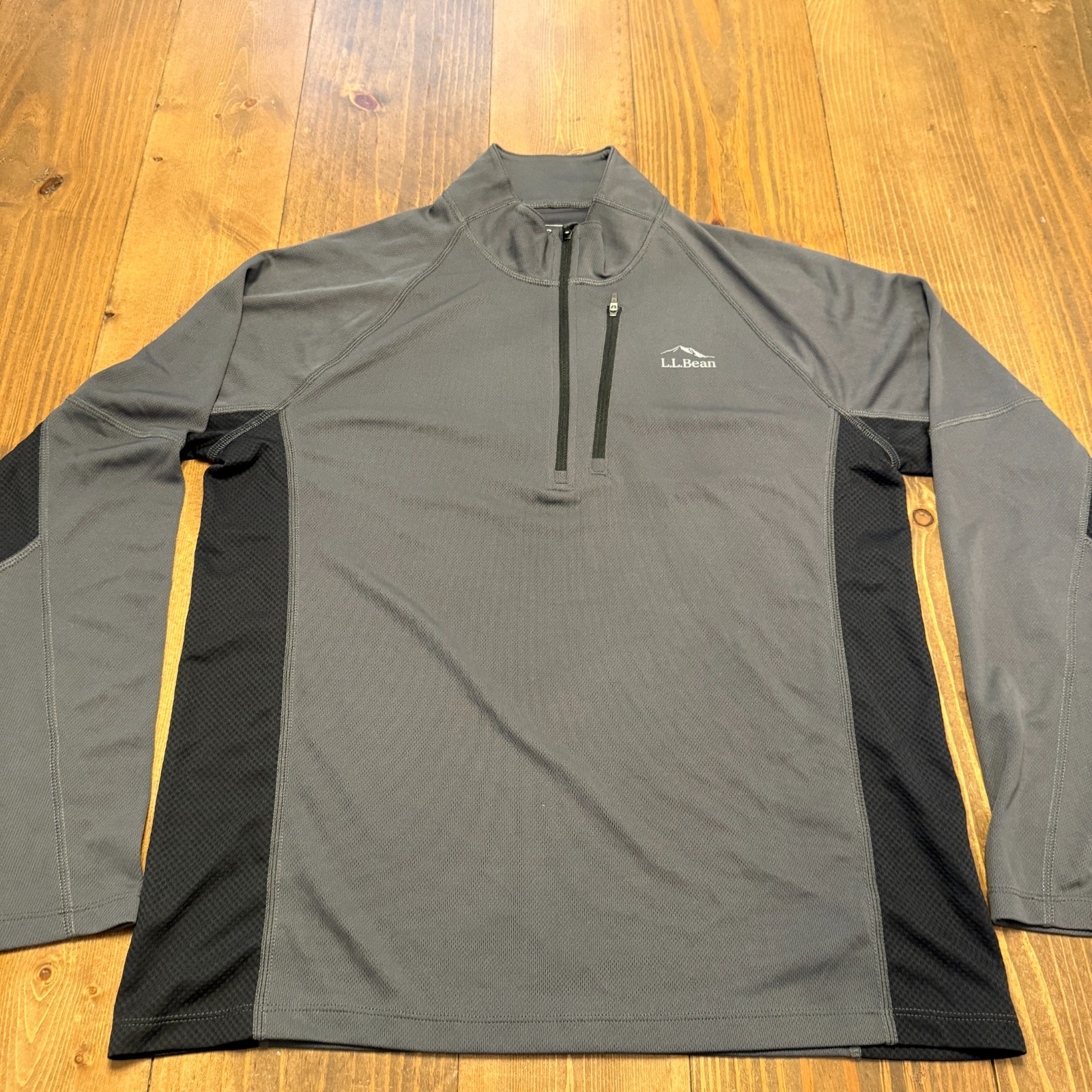 LL Bean Pullover Mens Medium 1/4 Zip Performance Shirt Gray 300501 Outdoor gallery