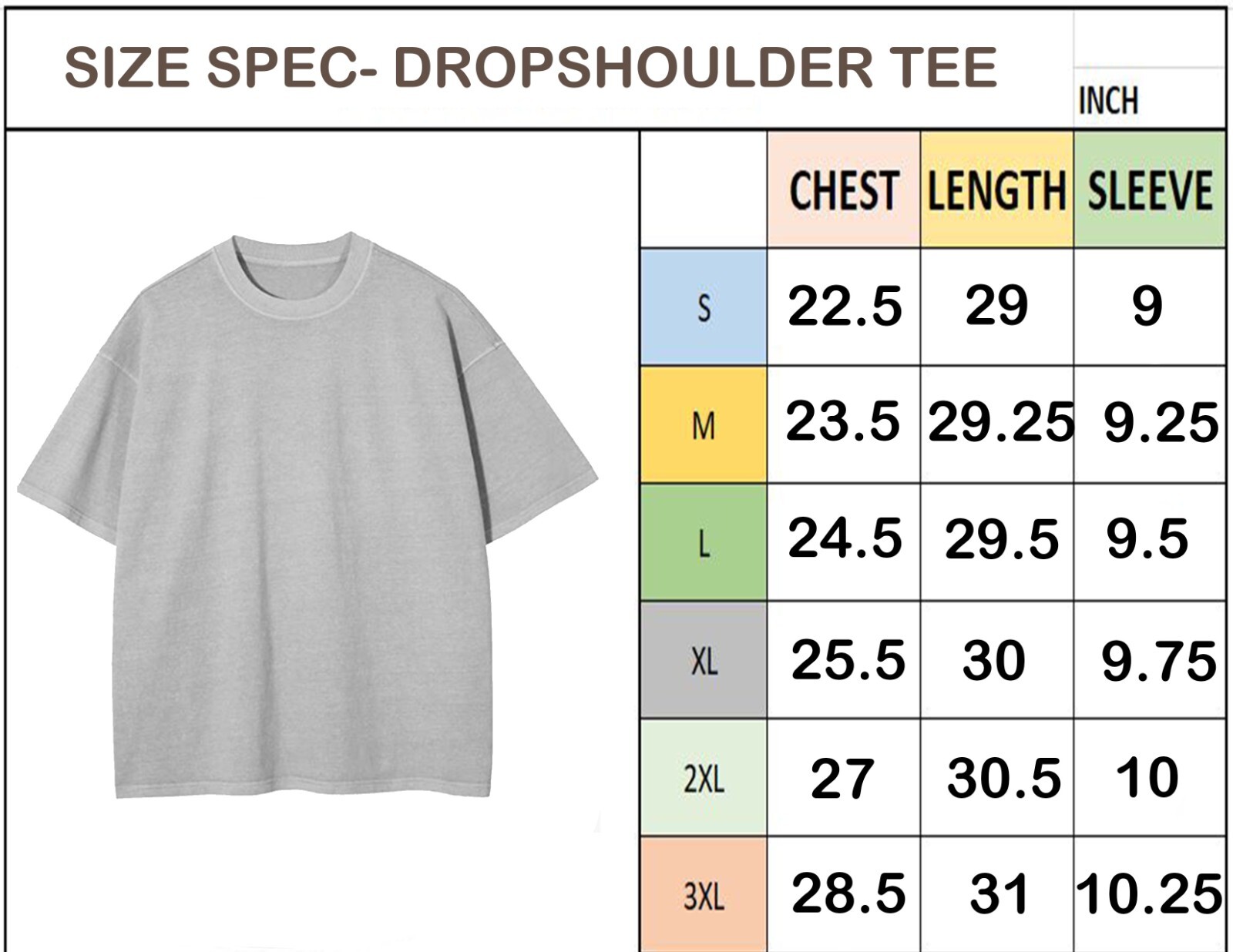 MENS DROP SHOULDER TEE OVERSIZED flat hem line extended shoulder Tee gallery