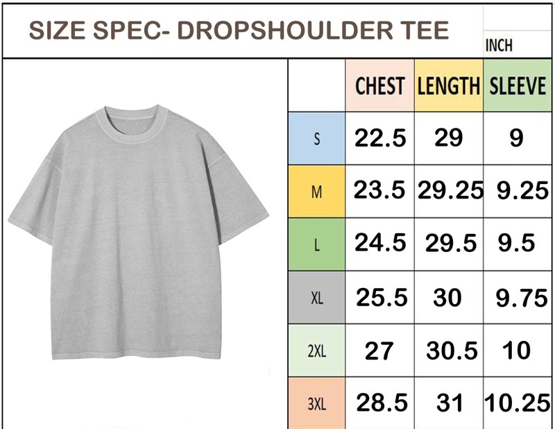 MENS DROP SHOULDER TEE OVERSIZED flat hem line extended shoulder Tee gallery