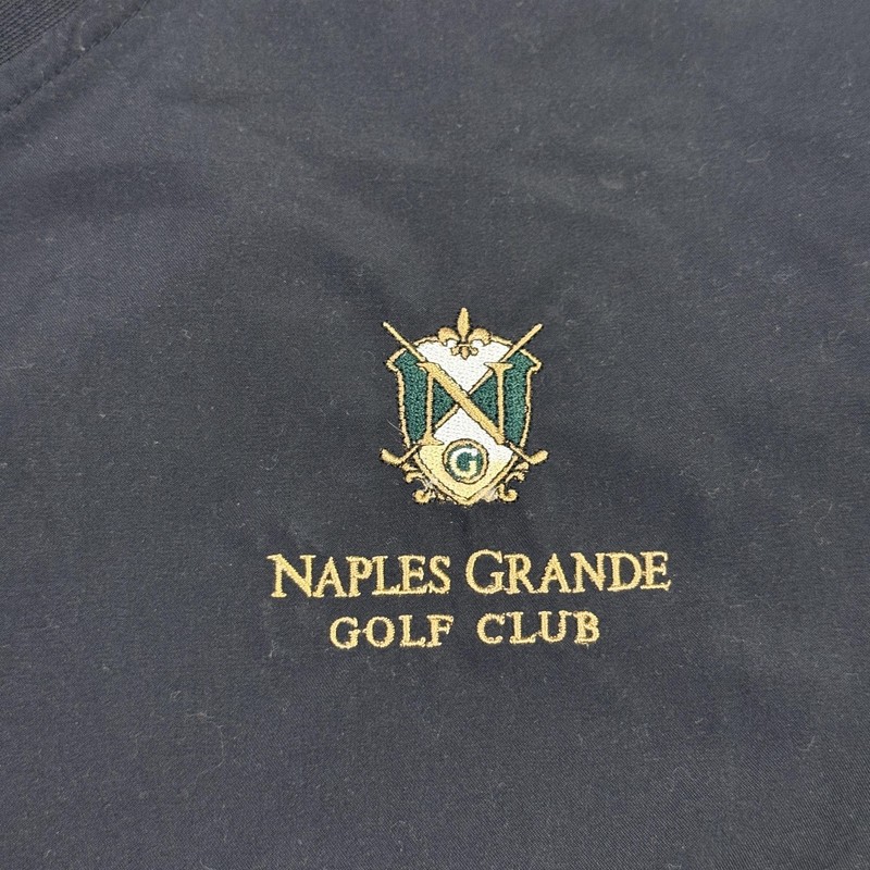 FootJoy Naples Grande Golf Club Jacket Men XL Black Short Sleeve V-Neck Pullover gallery