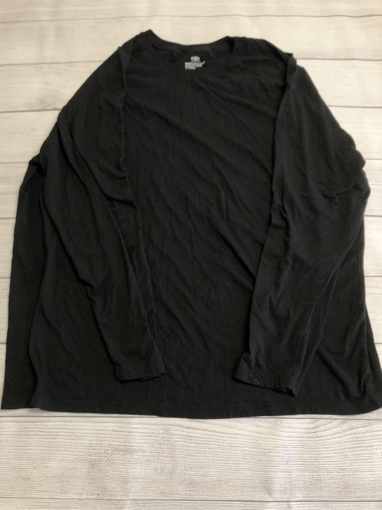 Athletic Works Shirt Mens 2XL Black Performance Blend Long Sleeve Athletic Top
