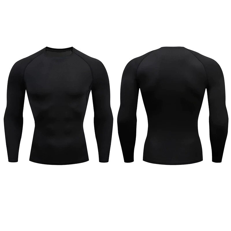 Mens Compression Long Sleeve Shirt Workout Running Gym Clothes gallery
