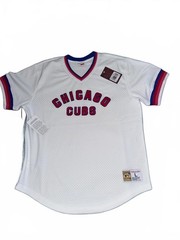 Mitchell & Ness Chicago Cubs MLB Mesh V Neck Jersey Size Large