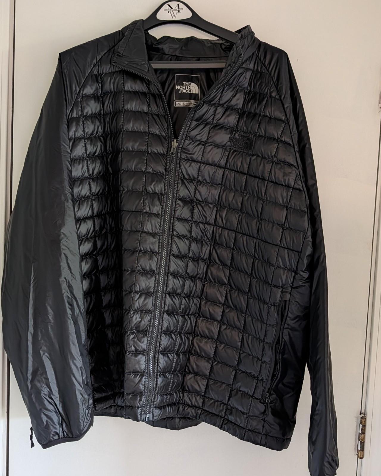 North Face Men's SZ XXLT Full Zip Stretch Hoodie Jacket Midweight Gray EUC gallery