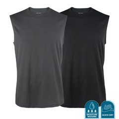 2 Pack Men’s Solid Performance Quick Dry Tank Top Moisture Wicking S-3XL Basic