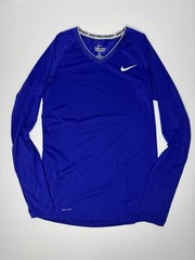Nike Pro Combat Dri-Fit Blue/Purple Long Sleeve Compression Shirt Mens Small