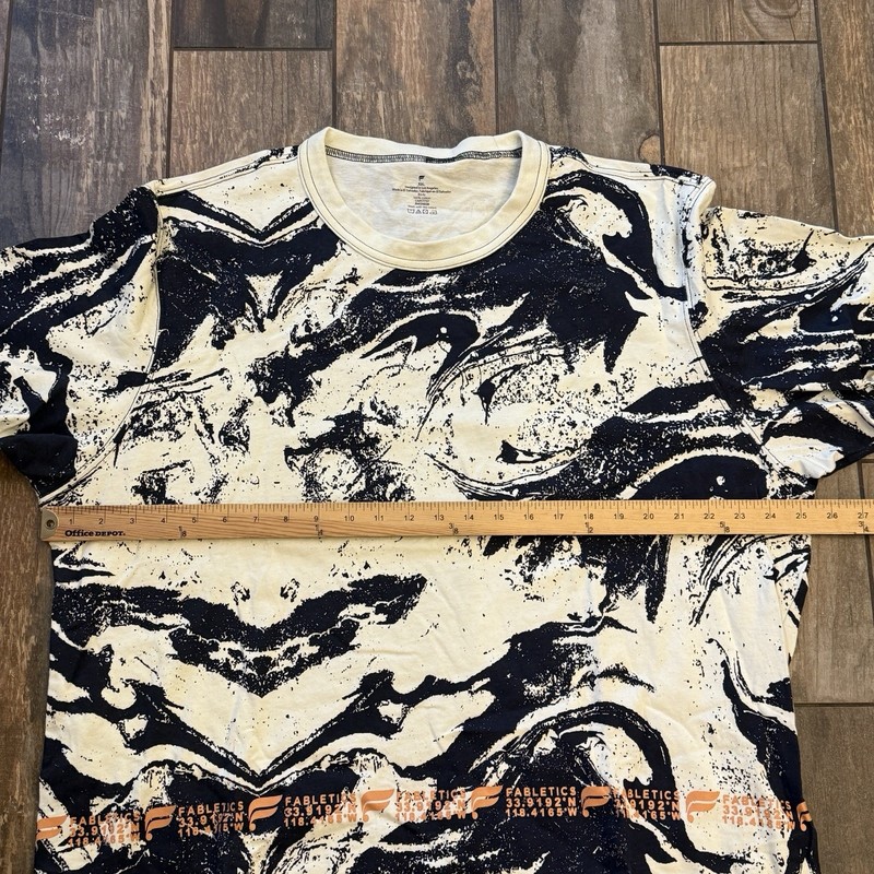 Fabletics Men’s Short Sleeve Tee Shirt Black And White Tie Dye Size XXL gallery
