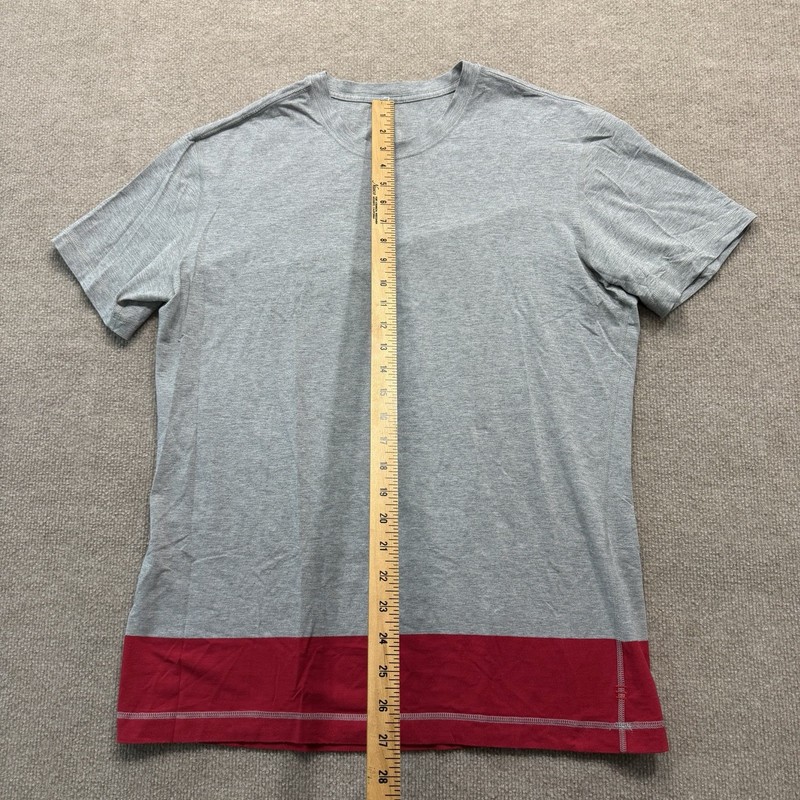 Lululemon Athletica Grey Red Color-Block T Shirt Men’s Size L gallery