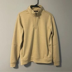 Kenneth Cole Active Tan Quarter Zip Men’s Small Pullover Athleisure Long Sleeve