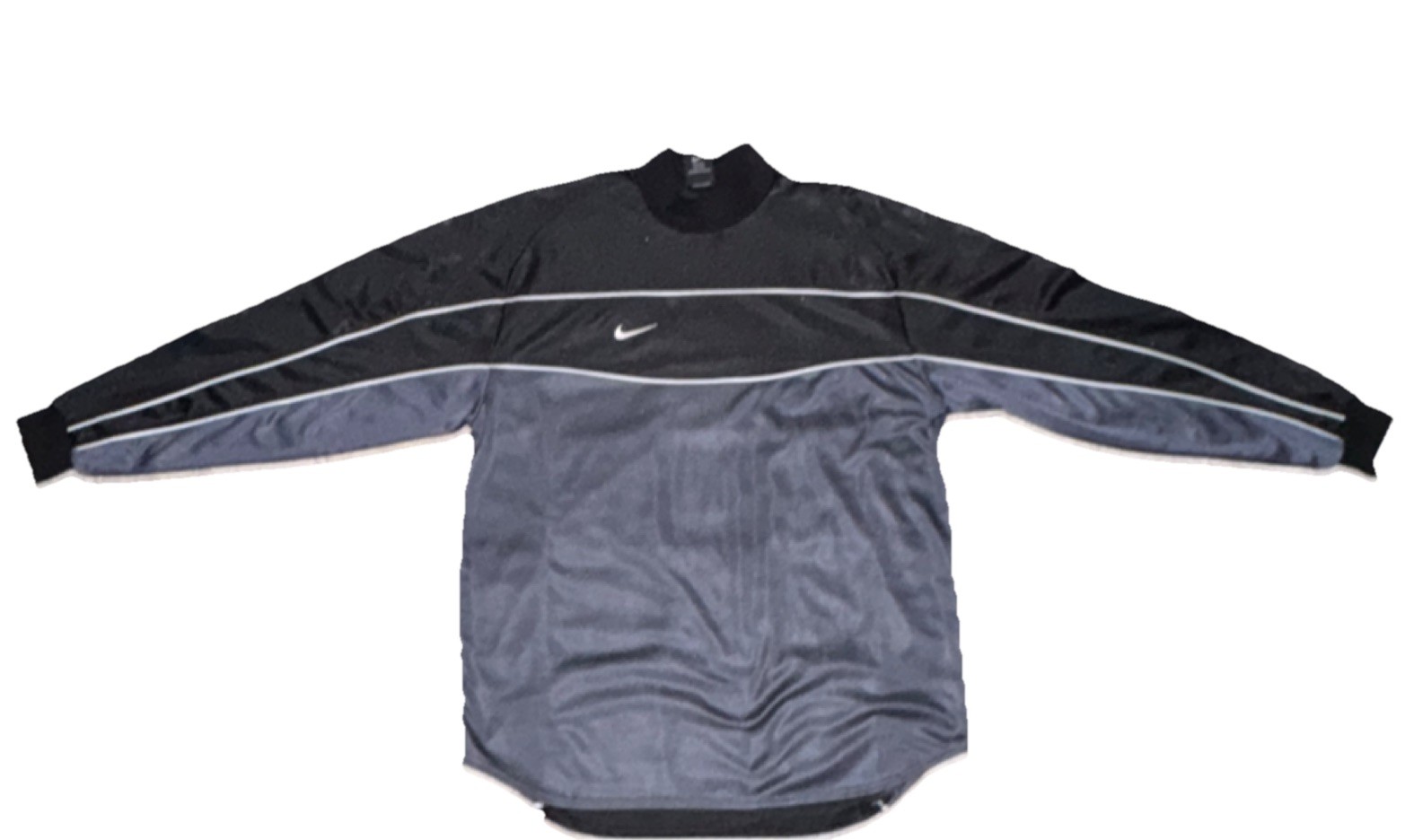 Nike Team Mock Neck T-Shirt Black Gray Long Sleeve Men's L gallery