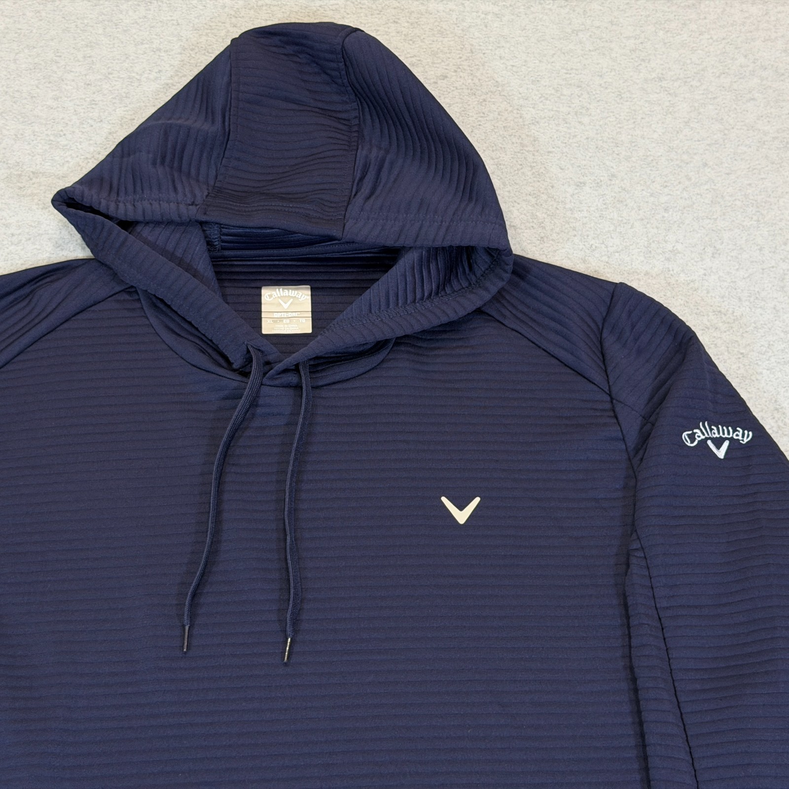 Callaway Mens Midweight Ottoman Pullover Golf Hoodie Navy XL Opti Dri NWT gallery